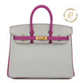 Birkin 25 Pearl Gray & Rose Purple Chevre (Special Order) Handbags