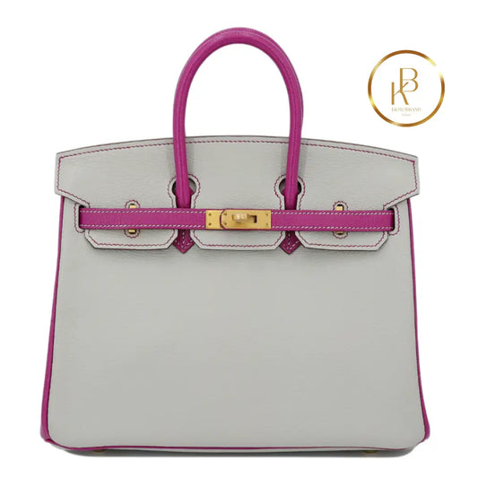 Birkin 25 Pearl Gray & Rose Purple Chevre (Special Order) Handbags