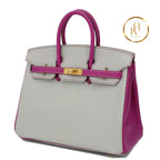 Birkin 25 Pearl Gray & Rose Purple Chevre (Special Order) Handbags