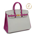 Birkin 25 Pearl Gray & Rose Purple Chevre (Special Order) Handbags