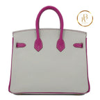 Birkin 25 Pearl Gray & Rose Purple Chevre (Special Order) Handbags