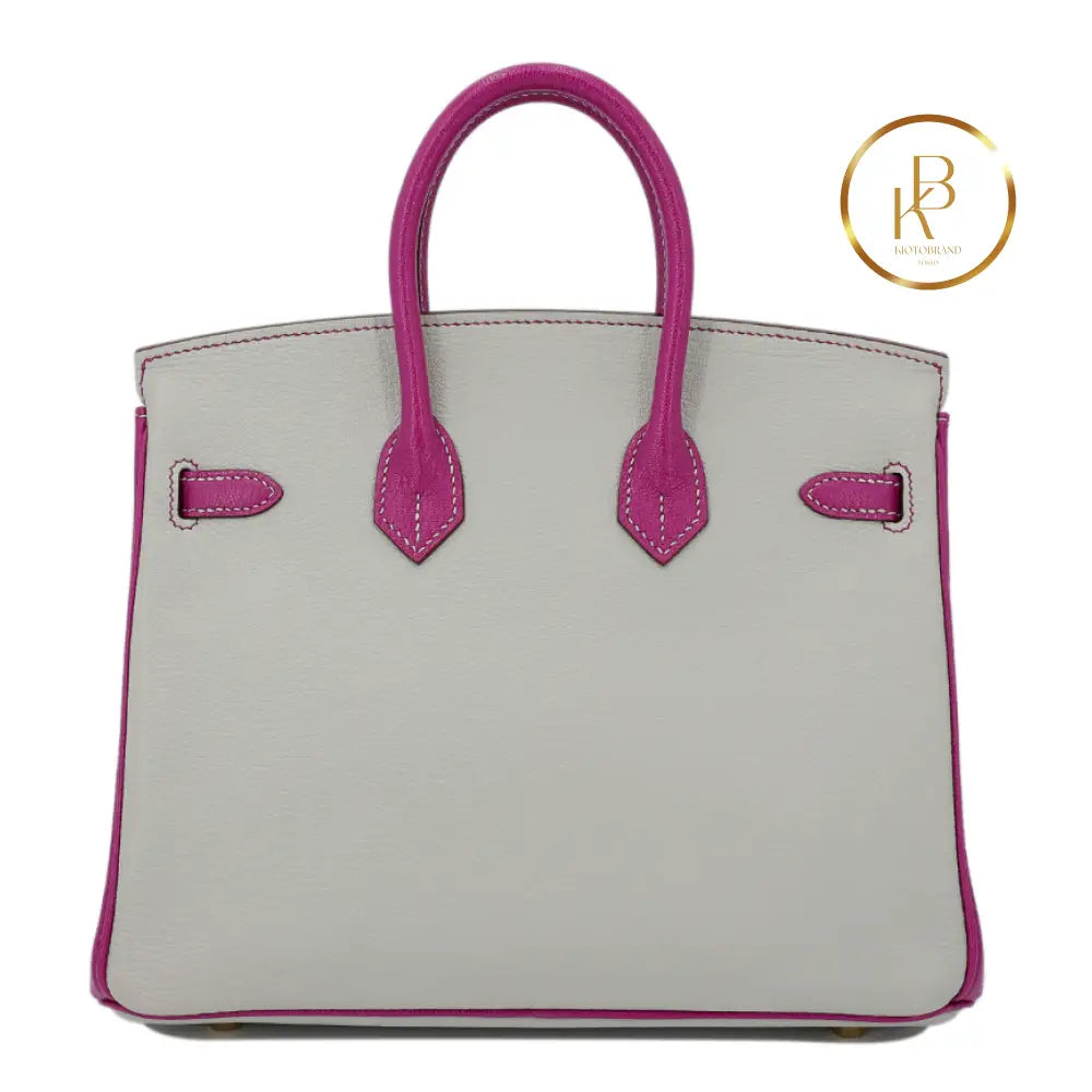 Birkin 25 Pearl Gray & Rose Purple Chevre (Special Order) Handbags