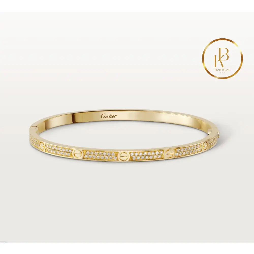 Love Bracelet Small Model Paved Yellow Gold Bracelet