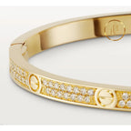 Love Bracelet Small Model Paved Yellow Gold Bracelet