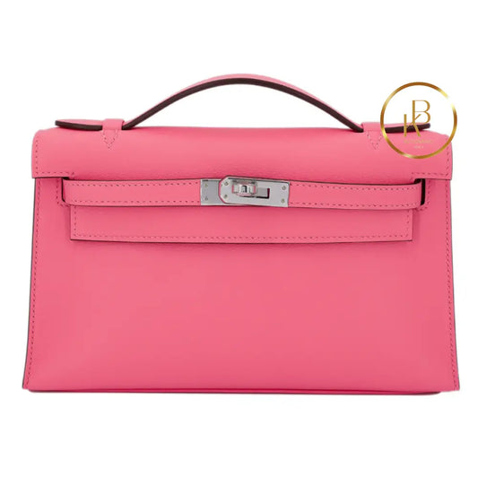 Kelly Pochette Rose Azalee Swift Handbags