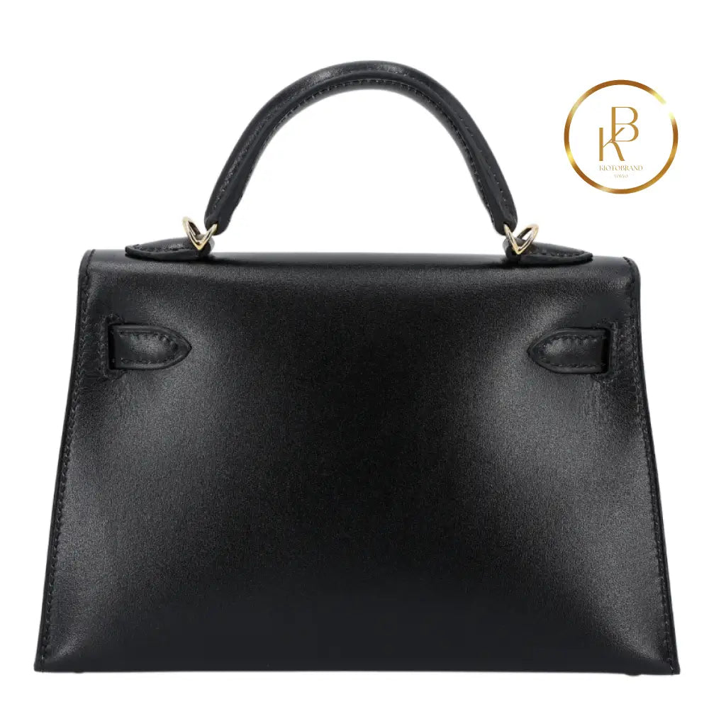 Kelly 20 Mini Ii Black Box-Calfskin Ghw Handbags