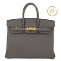 Birkin 25 Gris Meyer Togo Handbags