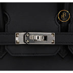 Birkin 25 Black Swift Palladium Handbags
