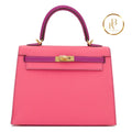 Kelly 25 Special Order Rose Azalee & Purple Epsom Handbags
