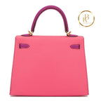 Kelly 25 Special Order Rose Azalee & Purple Epsom Handbags