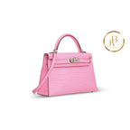 Kelly 20 Mini Ii 5P Matte Pink Alligator Handbags