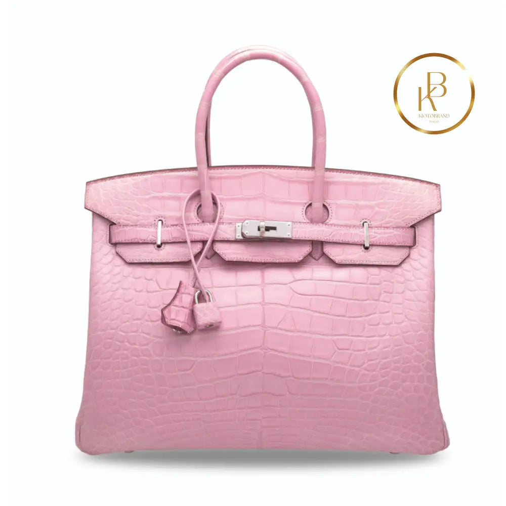 Birkin 25 5P Matte Pink Alligator Handbags