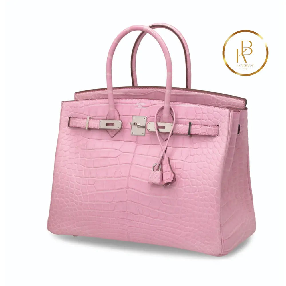 Birkin 25 5P Matte Pink Alligator Handbags