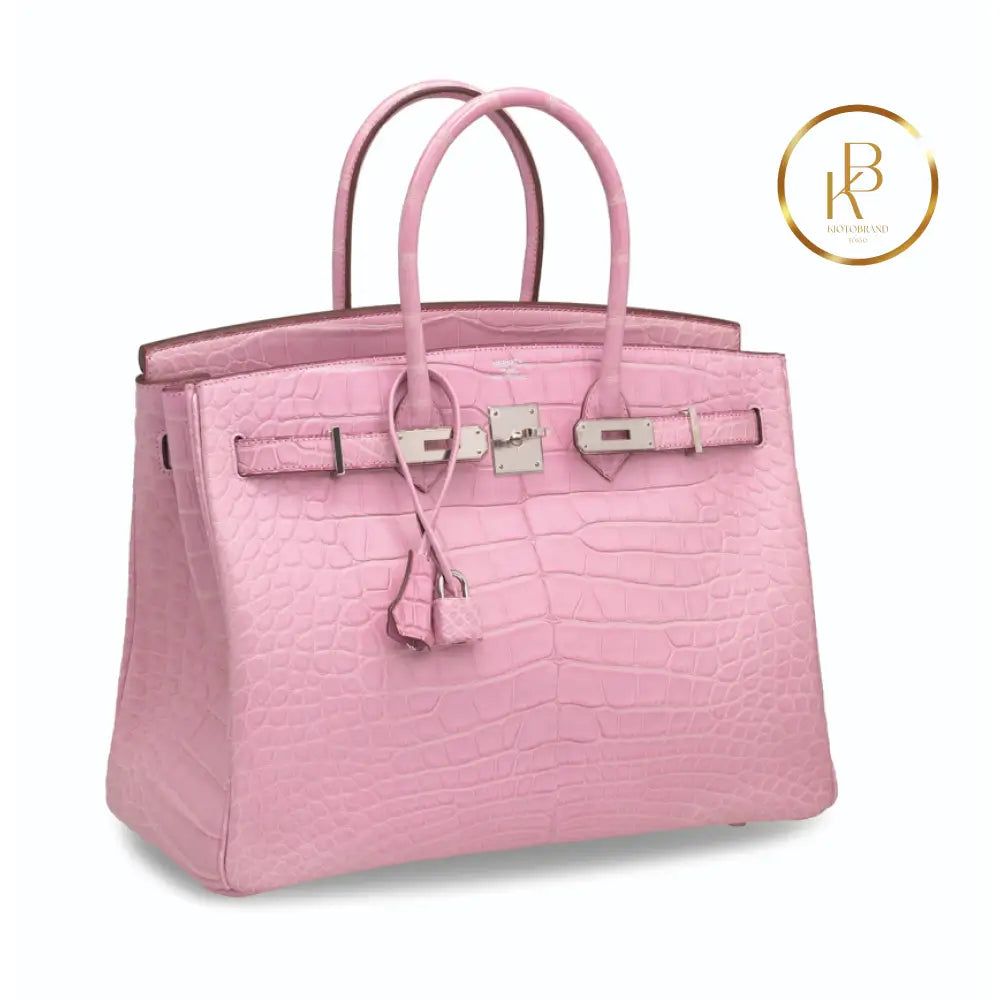 Birkin 25 5P Matte Pink Alligator Handbags