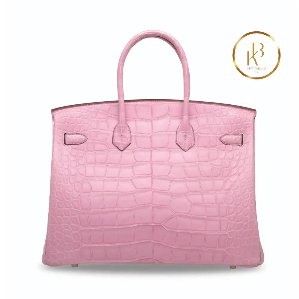 Birkin 25 5P Matte Pink Alligator Handbags