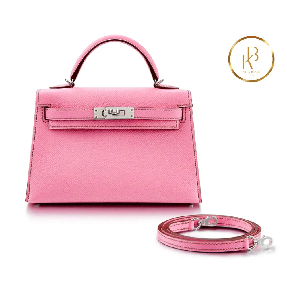 Kelly 20 Mini Ii 5P Bubblegum Pink Epsom Handbags