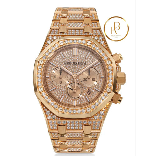 Audemars Piguet Royal Oak An 18K Rose Gold And Diamond-Set Chronograph Watches