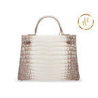 Kelly 35 Matte White Himalaya Nilocoticus 18K Gold & Diamond Hardware Handbags
