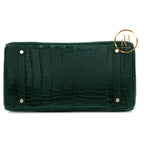 Birkin 35 Shiny Vert Foncè Porosus Croc 18K Yellow Gold & Diamond Hardware Handbags