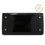 Birkin 25 Black Porosus Croc Ghw Handbags