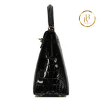 Kelly 25 Black Alligator Ghw Handbags