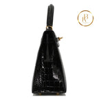 Kelly 25 Black Alligator Ghw Handbags