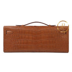 Kelly Cut Matte Alligator Gold Handbags