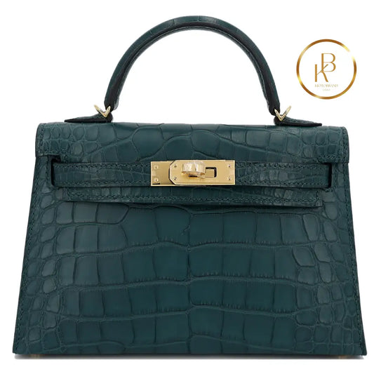 Kelly 20 Mini Ii Matte Alligator Vert Cypress Ghw Handbags