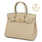 Birkin 30 Ostrich Parchemin Ghw Handbags