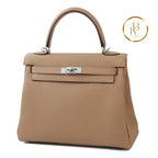 Kelly 25 Chai Togo Palladium Handbags