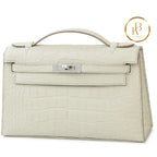 Kelly Pochette Matte Alligator Beton Handbags