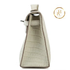 Kelly Pochette Matte Alligator Beton Handbags