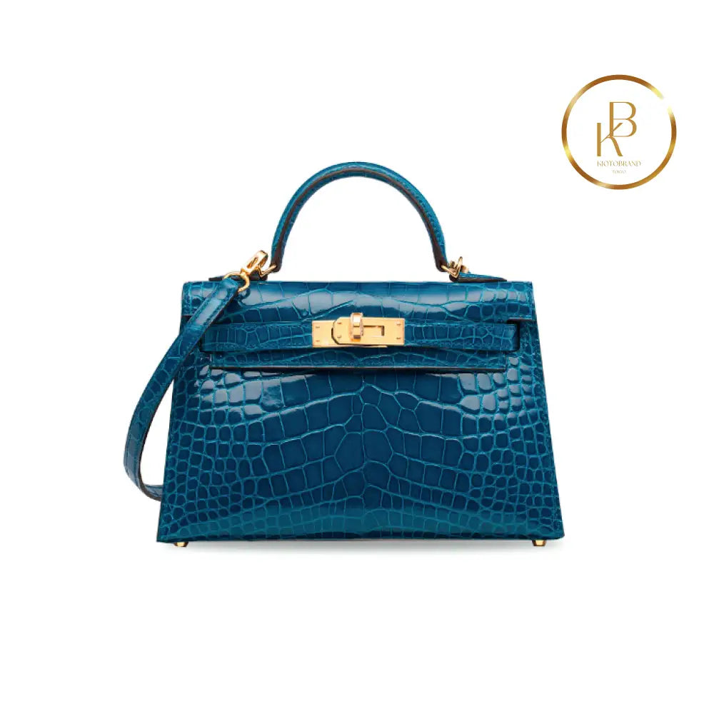 Kelly 20 Ii Mini Shiny Bleu Izmir Alligator Ghw Handbags