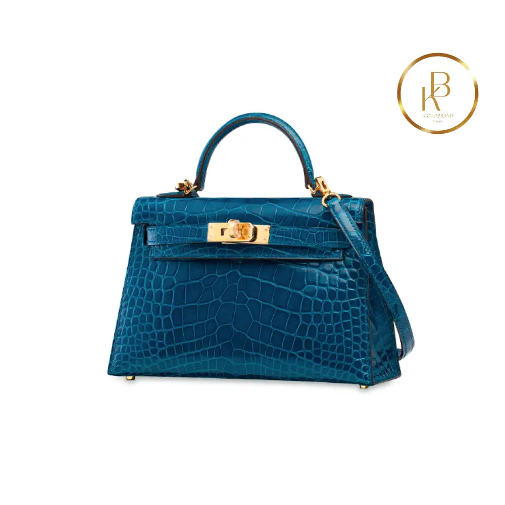 Kelly 20 Ii Mini Shiny Bleu Izmir Alligator Ghw Handbags