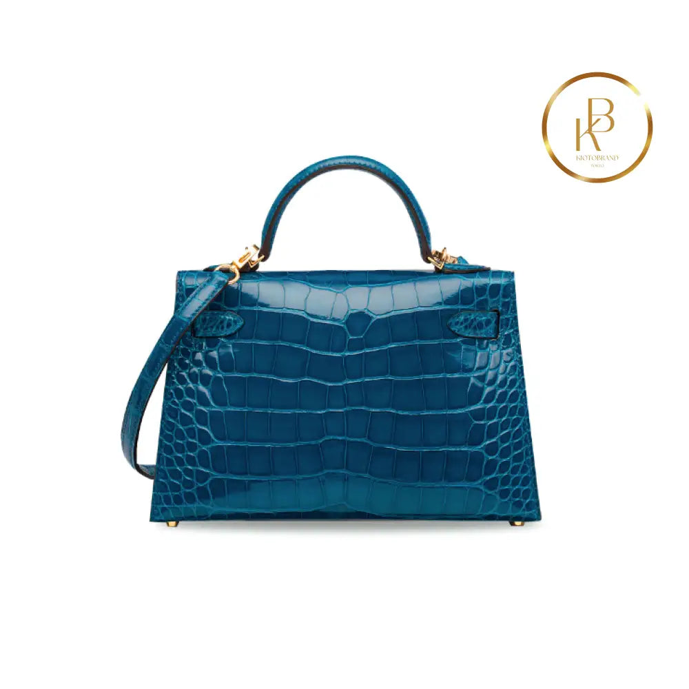 Kelly 20 Ii Mini Shiny Bleu Izmir Alligator Ghw Handbags