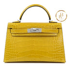 Kelly 20 Ii Mini Mimosa Shiny Alligator Handbags