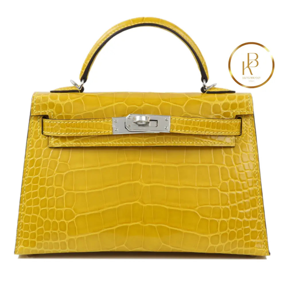 Kelly 20 Ii Mini Mimosa Shiny Alligator Handbags