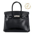 Birkin 30 Black Box-Calfskin Handbags