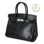 Birkin 30 Black Box-Calfskin Handbags