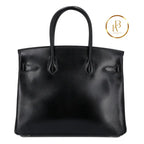 Birkin 30 Black Box-Calfskin Handbags