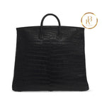 Birkin Hac 50 Black Matte Porosus Crocodile