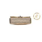 Metallic Classic Double Flap Black Hardware Handbags
