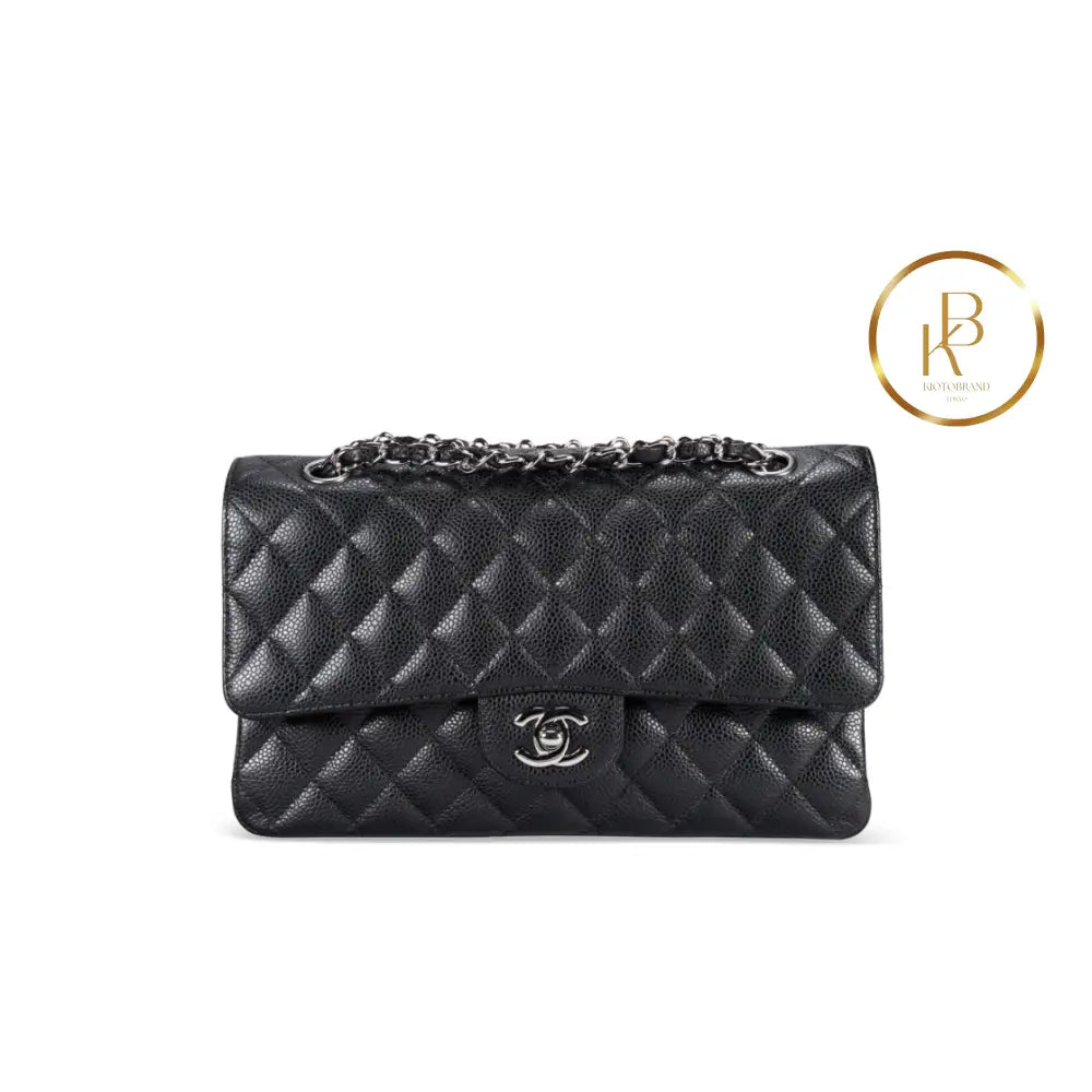 Black Caviar Medium Classic Double Flap Handbags