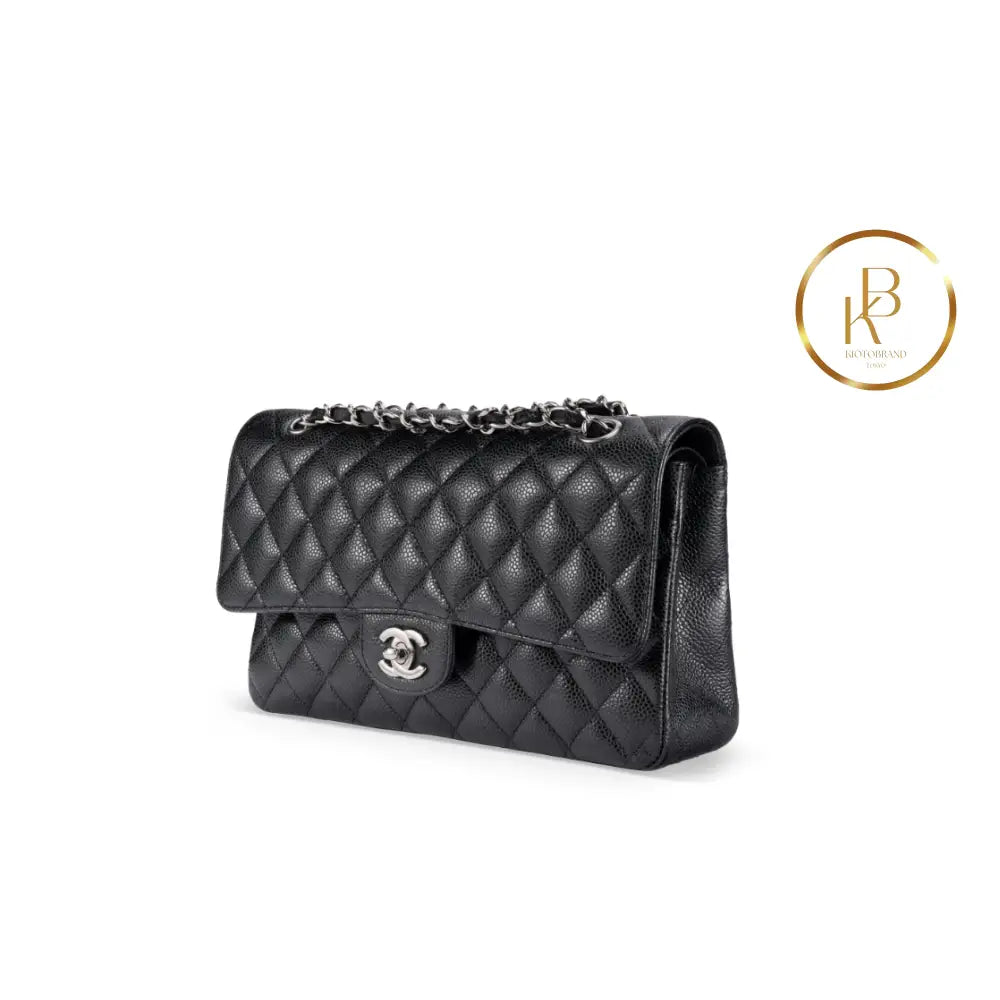 Black Caviar Medium Classic Double Flap Handbags