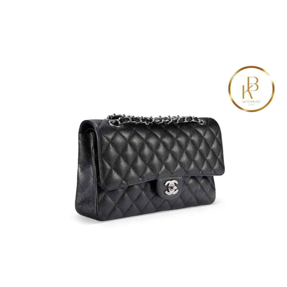 Black Caviar Medium Classic Double Flap Handbags