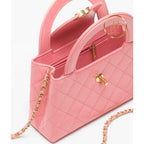 Cc Kelly Bag Shiny Aged Calfskin & Gold-Tone Metal Pink Handbags