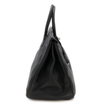 Birkin 40 Black Clemence Palladium Handbags