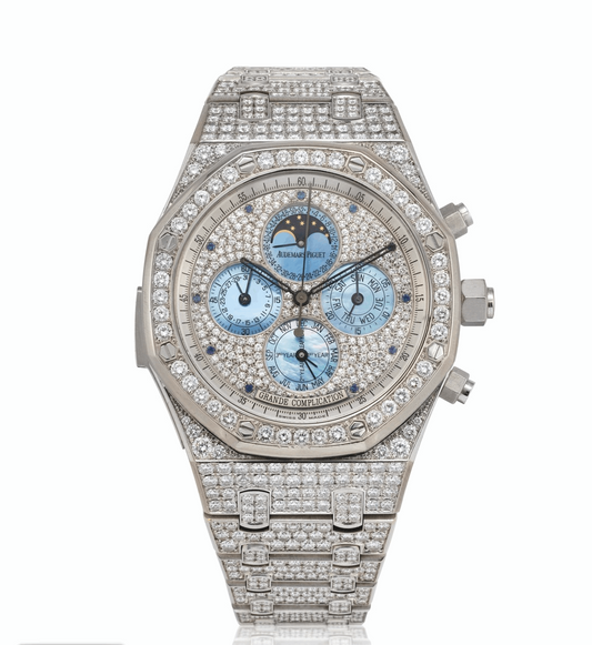 Audemars Piguet. An Exceptional And Unique 18K White Gold Diamond-Set Minute Repeating Perpetual