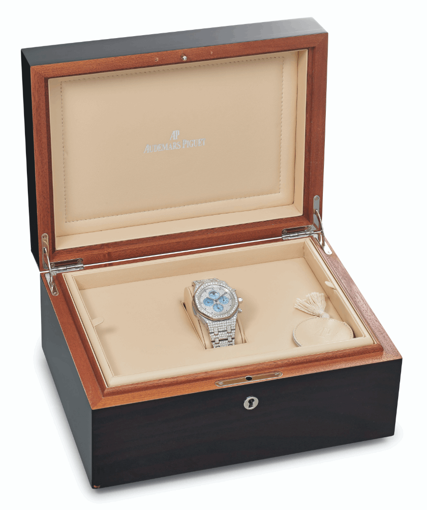 Audemars Piguet. An Exceptional And Unique 18K White Gold Diamond-Set Minute Repeating Perpetual