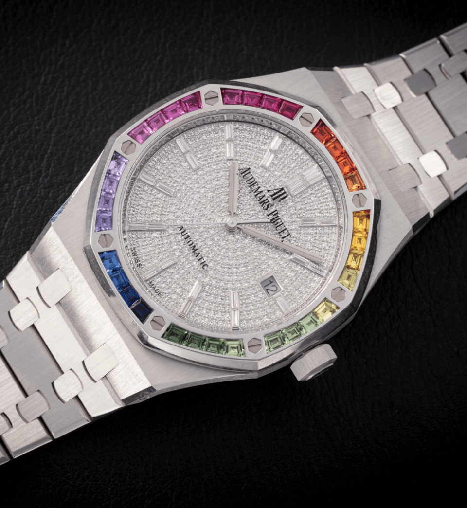 Audemars Piguet Royal Oak Ref. 15413Bc Rainbow A Rare Limited Edition Gold And Diamond-Set